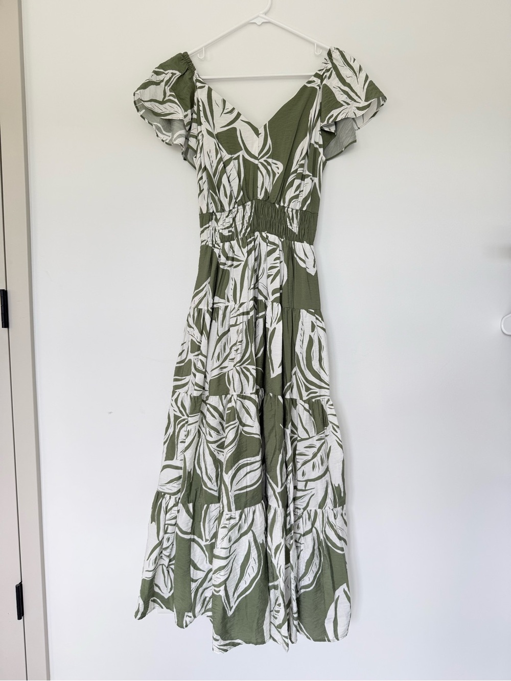 Rachel Zoe Women's Green Floral Leaf Print Maxi Dress XS